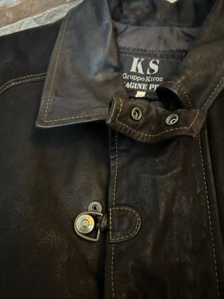 Giacca vera pelle uomo taglia 54 marrone