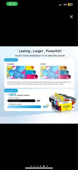 NUEVO Coloran LC421XL Cartuchos Tinta Multipack