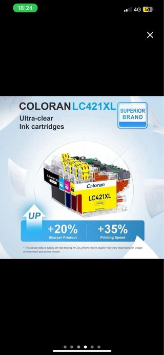 NUEVO Coloran LC421XL Cartuchos Tinta Multipack