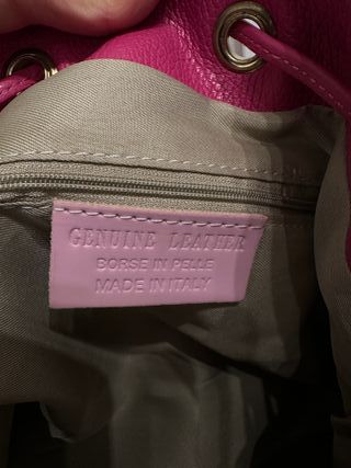 Borsa fucsia vera pelle con frange