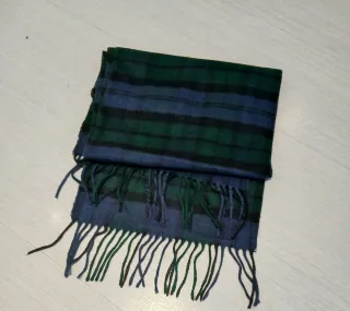 Bufanda cuadros niño azul y verde