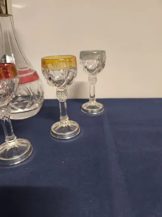 Licorera y vasos Bohemia multicolor