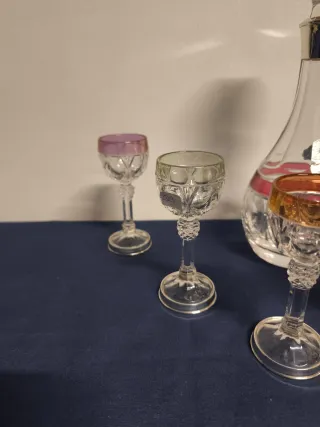 Licorera y vasos Bohemia multicolor