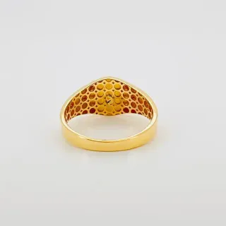 SELLO REDONDO CRUZ ONIX 18K