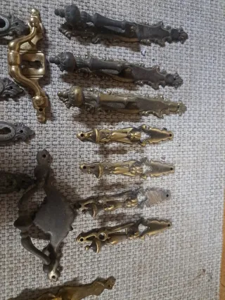 Lote tiradores y herrajes vintage