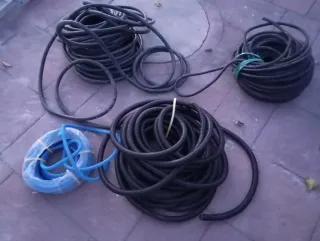 Lote Tubo Corrugado Negro y Azul / macarron