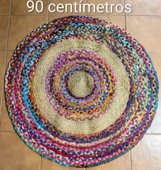 Alfombra redonda artesanal 90 cm