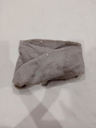 Cuello bufanda pelo mujer gris