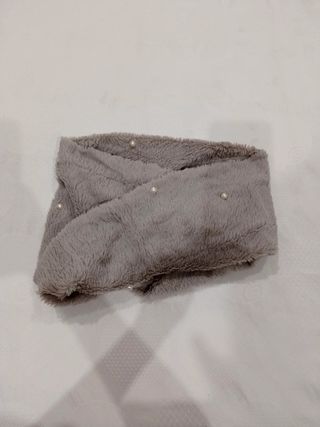 Cuello bufanda pelo mujer gris