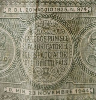 Banconota 1 Lira 20 Maggio 1935