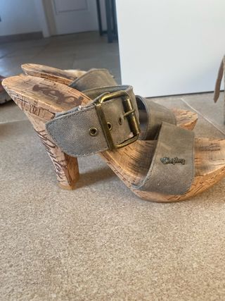 Sandalias Replay Tacón Gris