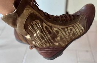 Stivaletti Just Cavalli Bronzo Camoscio e Cuoio Tg