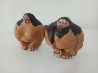 Coppia Figure Terracotta Uomo Donna