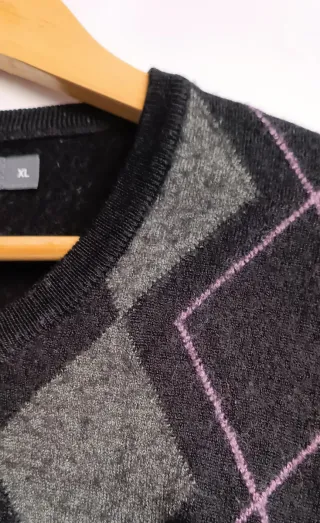 Jersey Celio Lana Negro Gris Talla XL