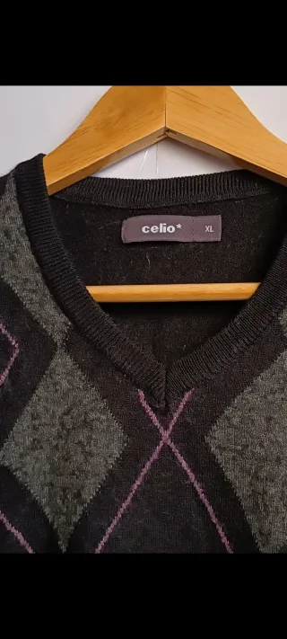 Jersey Celio Lana Negro Gris Talla XL