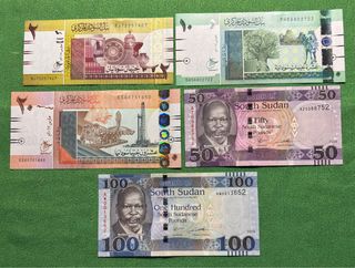 Banconote Sudan 20, 10, 50, 100 Lire