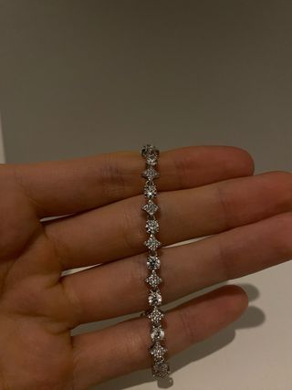 Braccialetto elegante in acciaio con zirconi nuovo