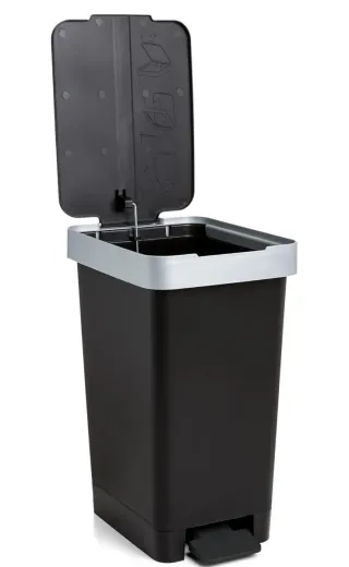 Tatay Cubo Basura Pedal Smart 25L Negro/Plata