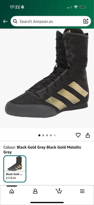 Botas Boxeo Adidas Hog 4 Negro/Dorado