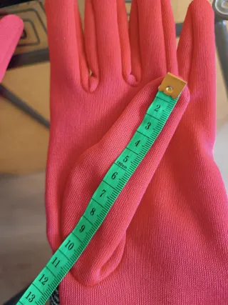 Guantes rojos mujer con puño en gris