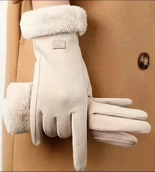 Guantes Beige Mujer Táctiles
