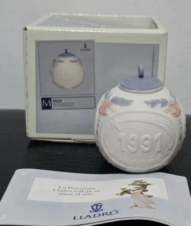 Bola Navidad Lladró 1991 Porcelana