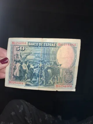 Billete 50 Pesetas España 1928 Velázquez