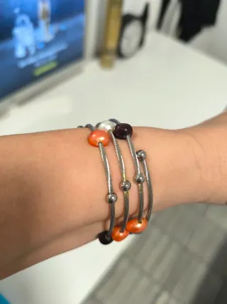 Brazalete de acero Joyería Class Perlas de colores