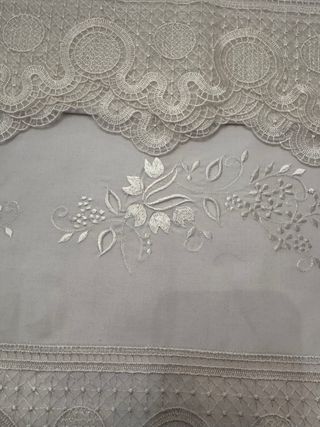 Sábanas de algodón blancas con bordado para 1,35