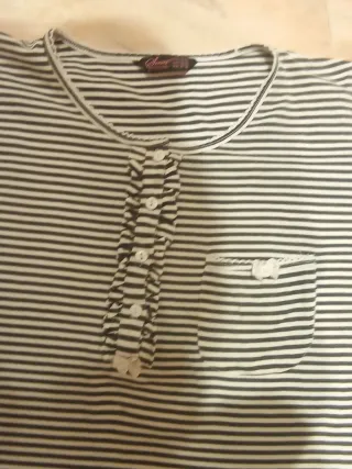 Camisón de algodón a rayas