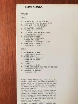 Vinilo Bucky Pizzarelli Love Songs Jazz