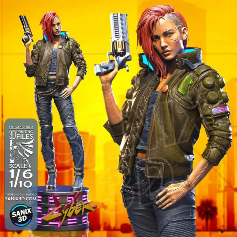 Imagen de V Femenina, Cyberpunk 2077, kit de resina