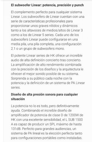 Alquiler Altavoces HK Audio linear 3 sub 1500.