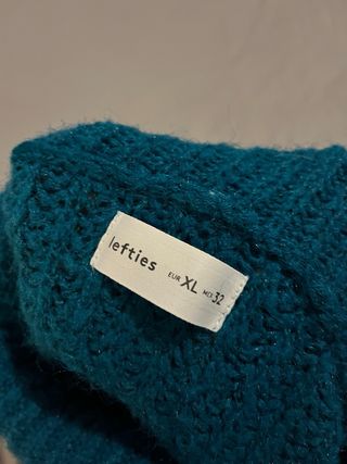 Suéter gola alta azul-verde macio