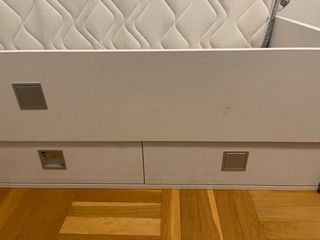 Cama 90x185cm con ruedas y cajones