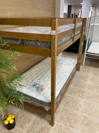 Litera doble madera con 2 colchones