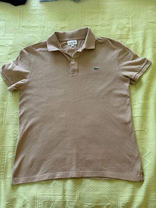 Polo Lacoste Beige Talla L Nuevo