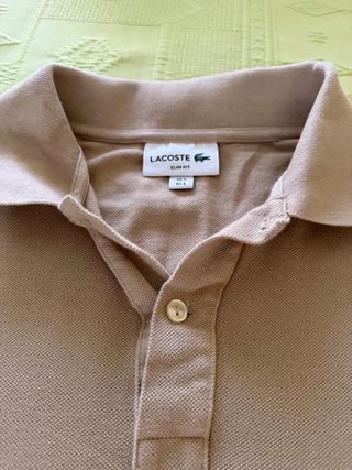 Polo Lacoste Beige Talla L Nuevo