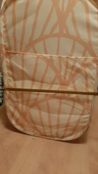 Bolsa plegable beige y rosa