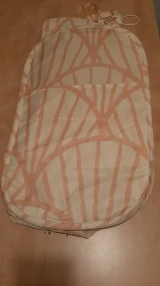 Bolsa plegable beige y rosa