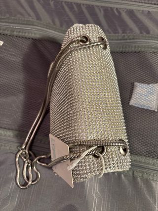 Bolso de fiesta Jamie pedrería plateado