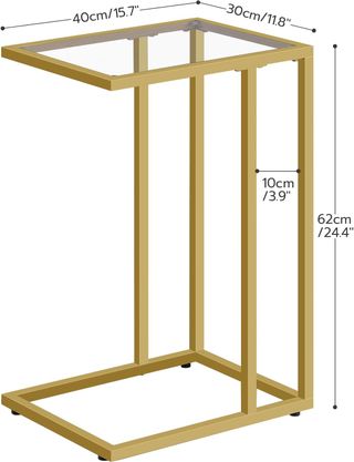 Mesa Auxiliar C Cristal Templado Dorado