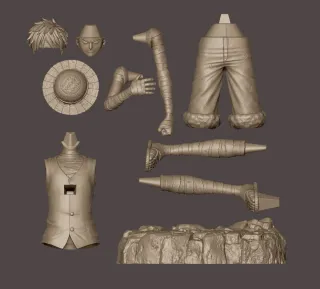 Figura Monkey D. Luffy - One Piece, kit de resina.