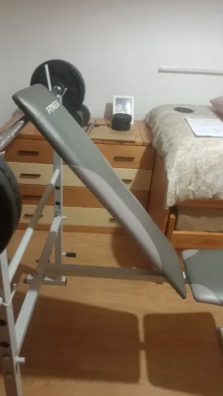 Banco de Fitness y Musculación, pesas