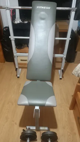 Banco de Fitness y Musculación, pesas