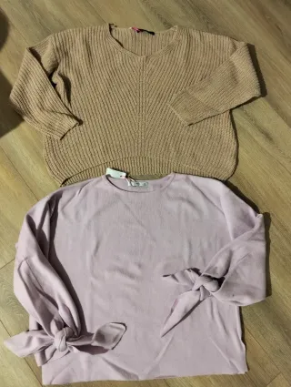 2 jerseys punto talla S corte amplio Uno Mango y u