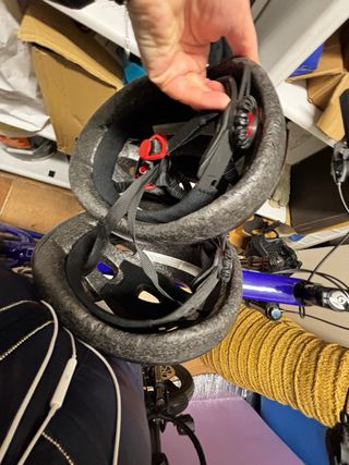 Casco bici infantil rojo y fucsia