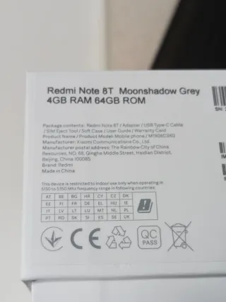Xiaomi Redmi Note 8 Grigio Moonshadow
