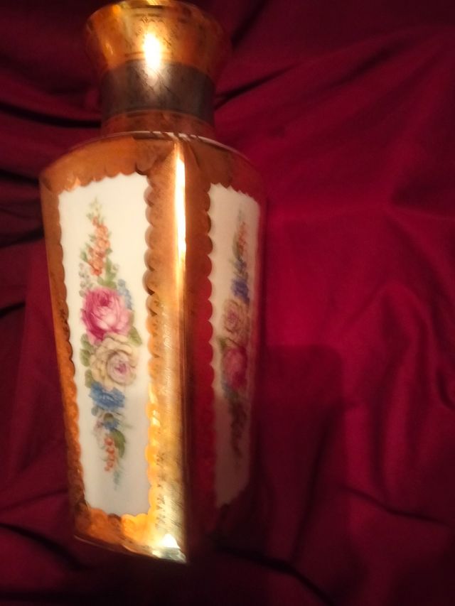 JARRON PORCELANA ORO PLATA BOHEMIA ORIGINAL