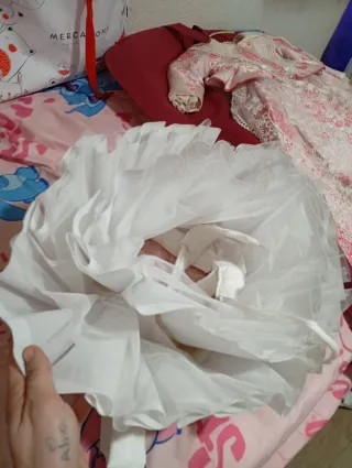 Cancán niña tirantes ajustables blanco